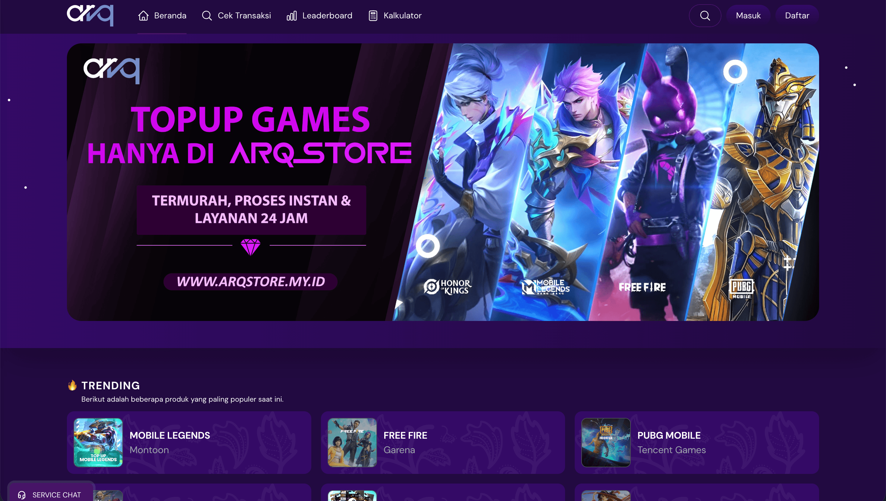 ARQSTORE - Platform TopUp Termurah 24 Jam